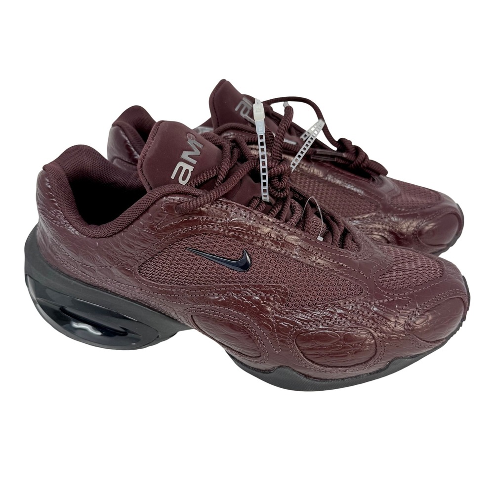 Nike Air Max Muse Burgundy Crush Croc Embossed Sneakers IB6689-600 Womens 7 NEW